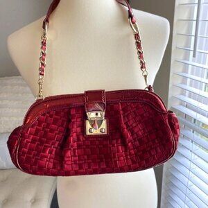 THE SAK Burgundy Purse Ribbon Weave Shoulder bag/clutch